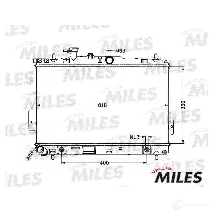 Радиатор охлаждения двигателя MILES ZU YUM 1420599109 ACRB362 изображение 2