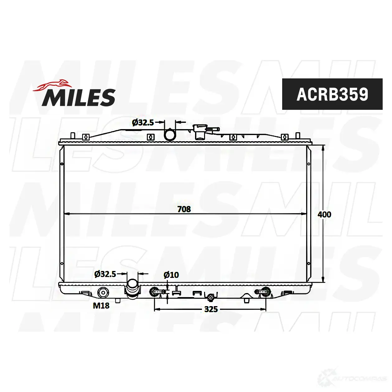 Радиатор охлаждения двигателя MILES ACRB359 1420599102 4QYM CT изображение 2