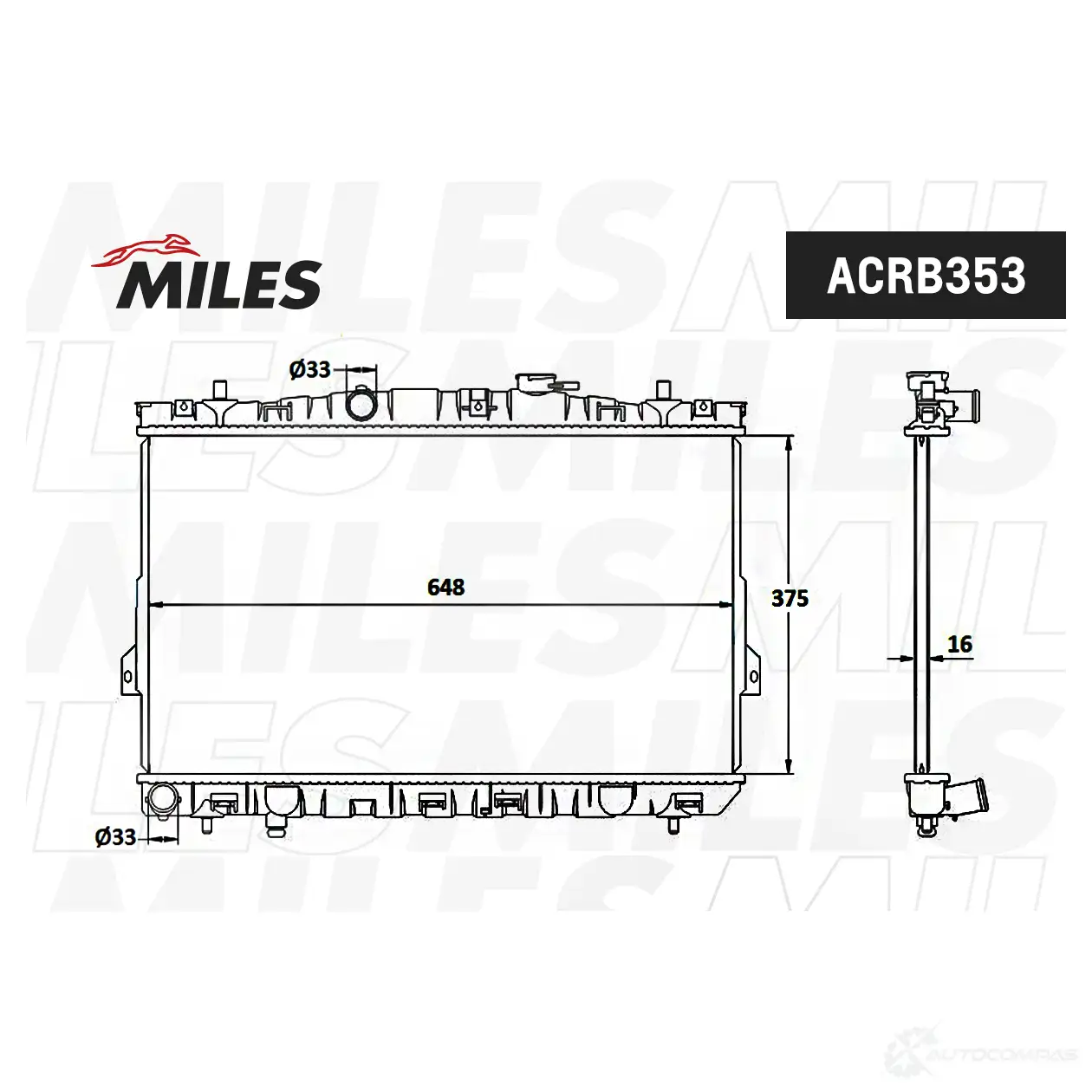 Радиатор охлаждения двигателя MILES V9C7 P ACRB353 1420599090 изображение 2