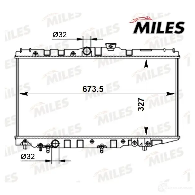 Радиатор охлаждения двигателя MILES 1438141285 W1R9M V ACRB279 изображение 2