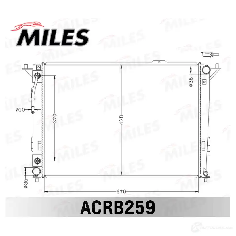 Радиатор охлаждения двигателя MILES 1436965979 ACRB259 9CGSJD Q