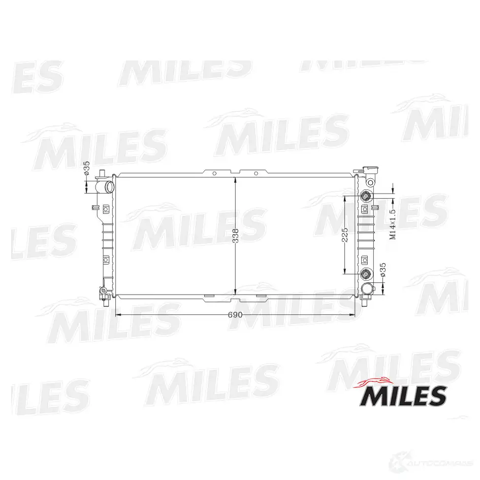 Радиатор охлаждения двигателя MILES XQ DA2PN ACRB168 1420599021