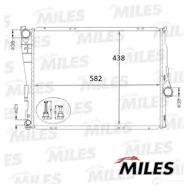 Радиатор охлаждения двигателя MILES 8G 3YO 1420598950 ACRB102 изображение 2