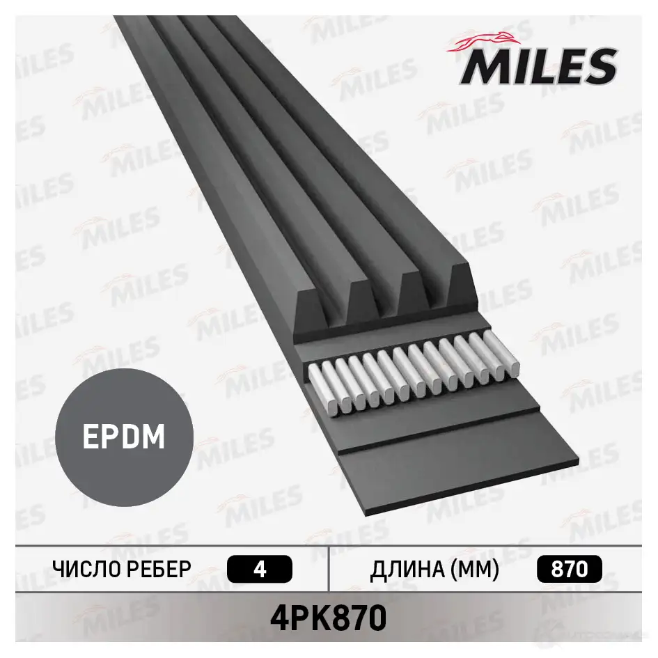 Приводной ремень поликлиновой MILES 1436965496 4PK870 PCI 5KF изображение 0