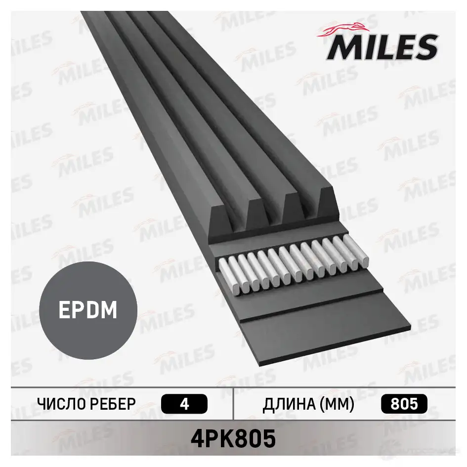 Приводной ремень поликлиновой MILES 4PK805 1JHQZI N 1436965484