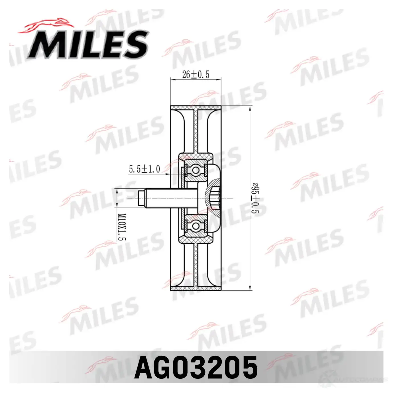 Паразитный ролик приводного ремня MILES AG03205 M AJ43 1420630545 изображение 1