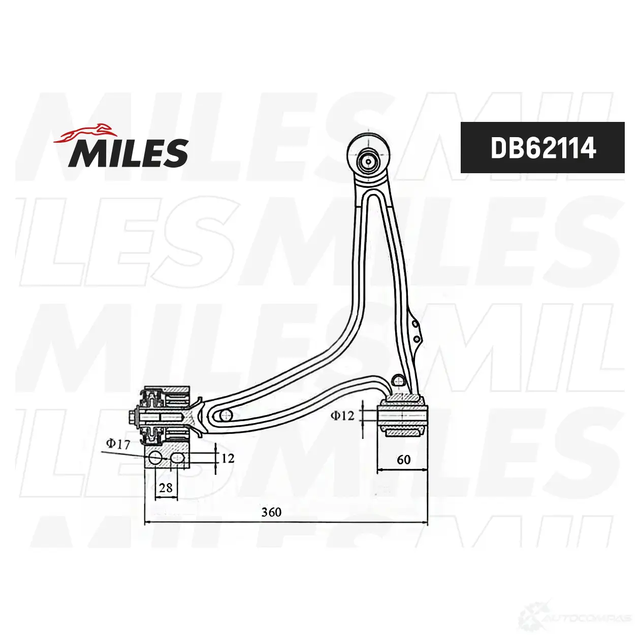 Рычаг подвески MILES N 7B6VZ 1439938019 DB62114 изображение 0