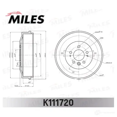 Тормозной барабан MILES 1420626716 K111720 W4A0T K