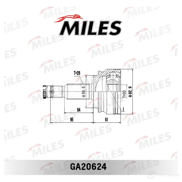 Шрус граната MILES GA20624 3 G268D 1420599353 изображение 2