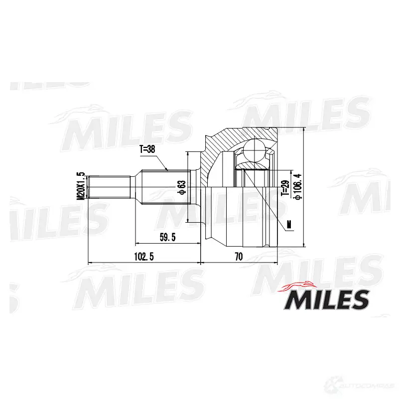 Шрус граната MILES GA20617 1420604000 OO B2SUJ