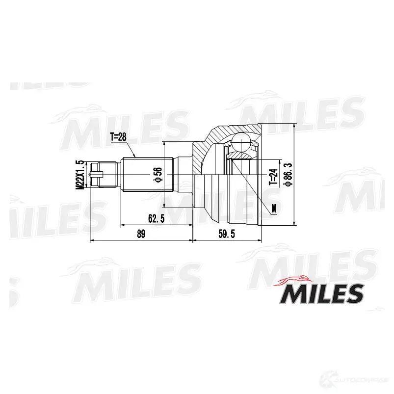 Шрус граната MILES 1420605160 GA20616 DQJK RF изображение 0