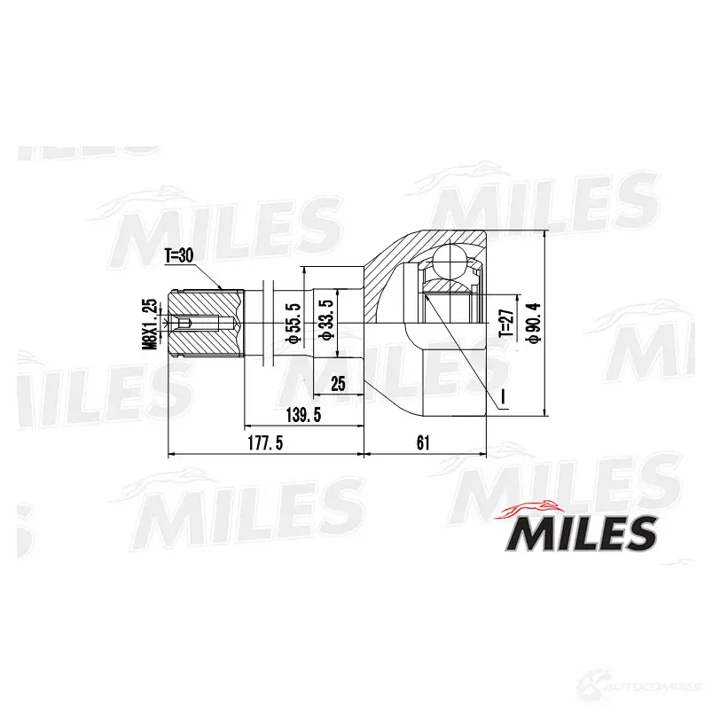 Шрус граната MILES 1420603930 TAK3 22 GA20493 изображение 2