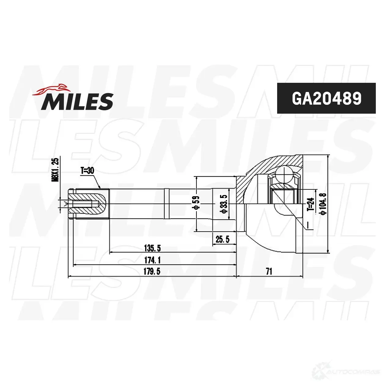 Шрус граната MILES 1420603928 GA20489 1IWO I6 изображение 2