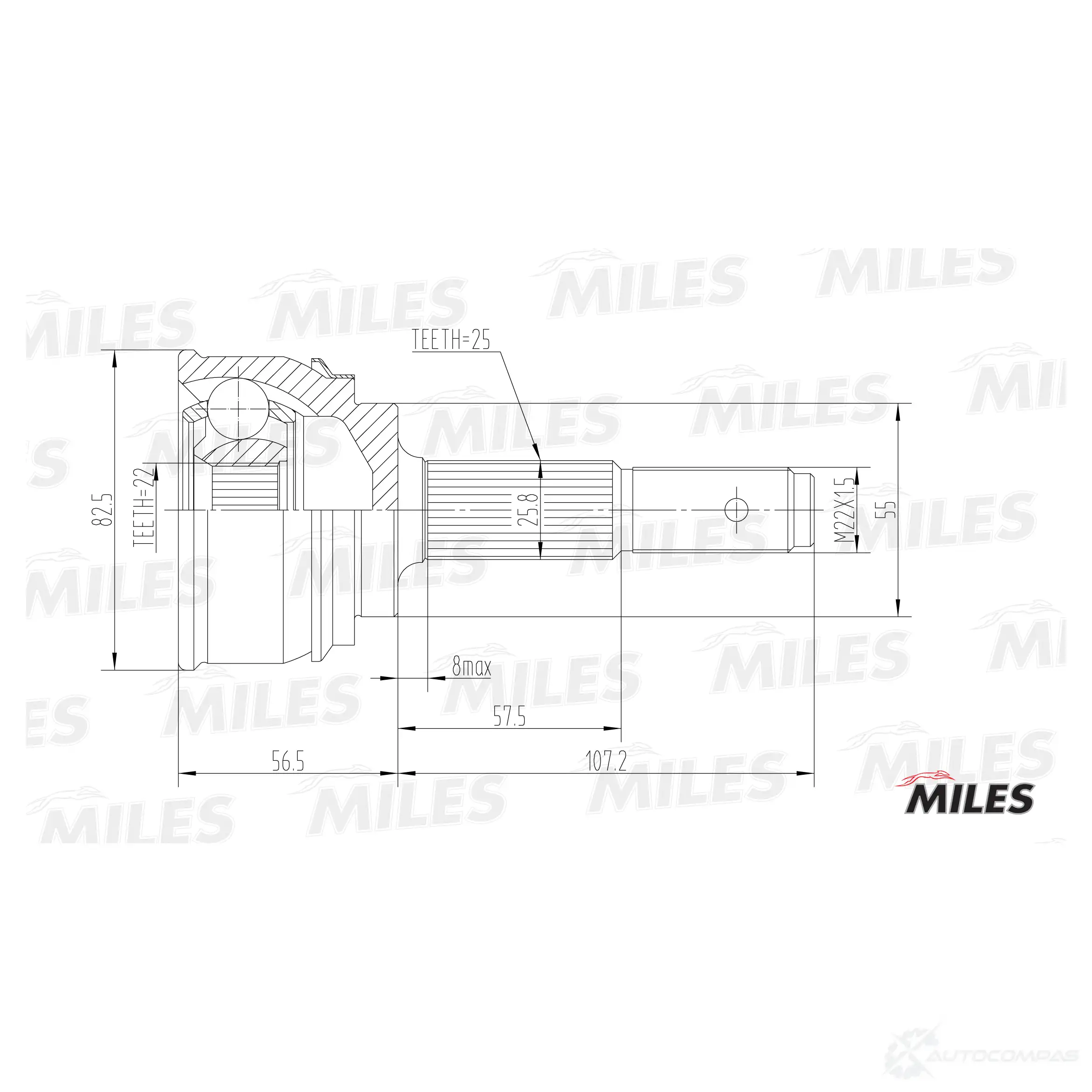 Шрус граната MILES P A388 1420602533 GA20282 - Изображение 1