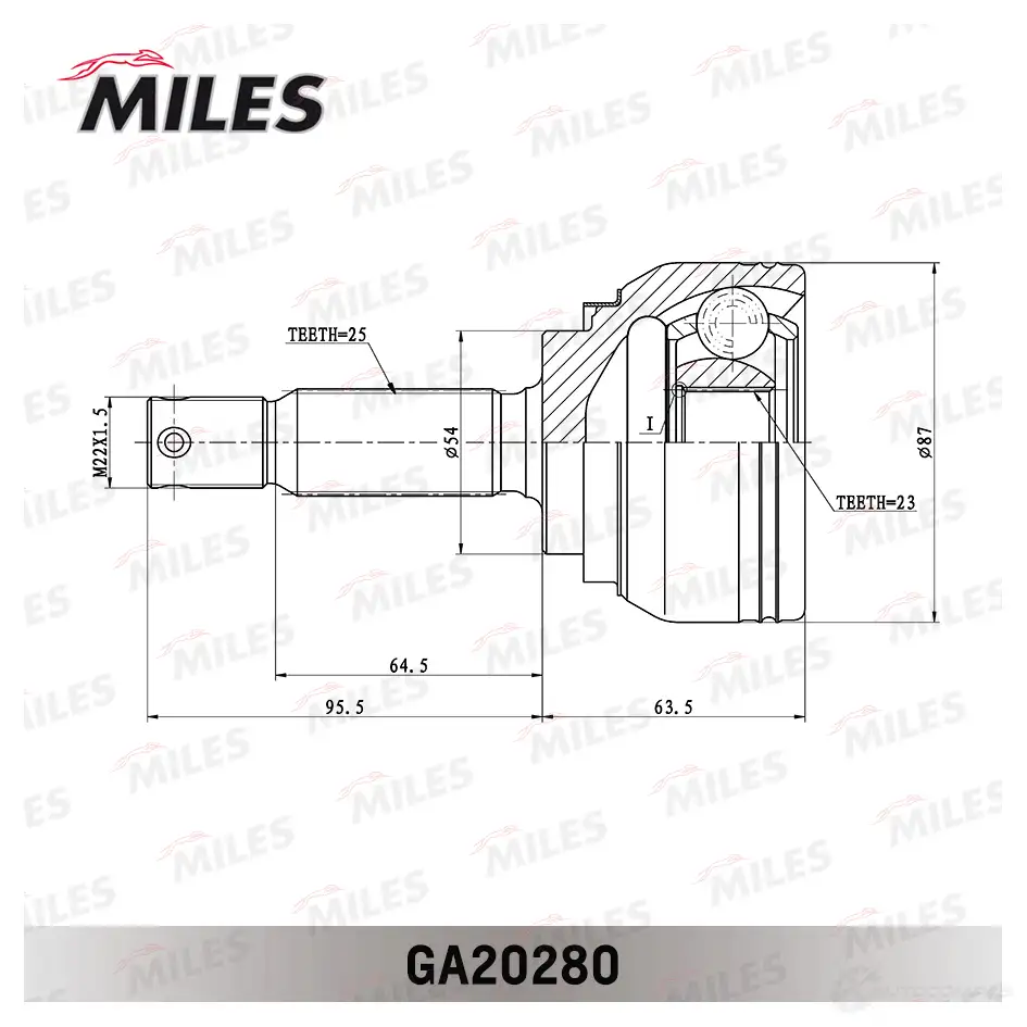 Шрус граната MILES 1420603785 GA20280 C NQGD изображение 2