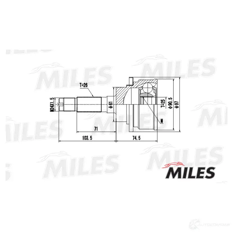 Шрус граната MILES GA20121 H 90LK 1420603669 изображение 2