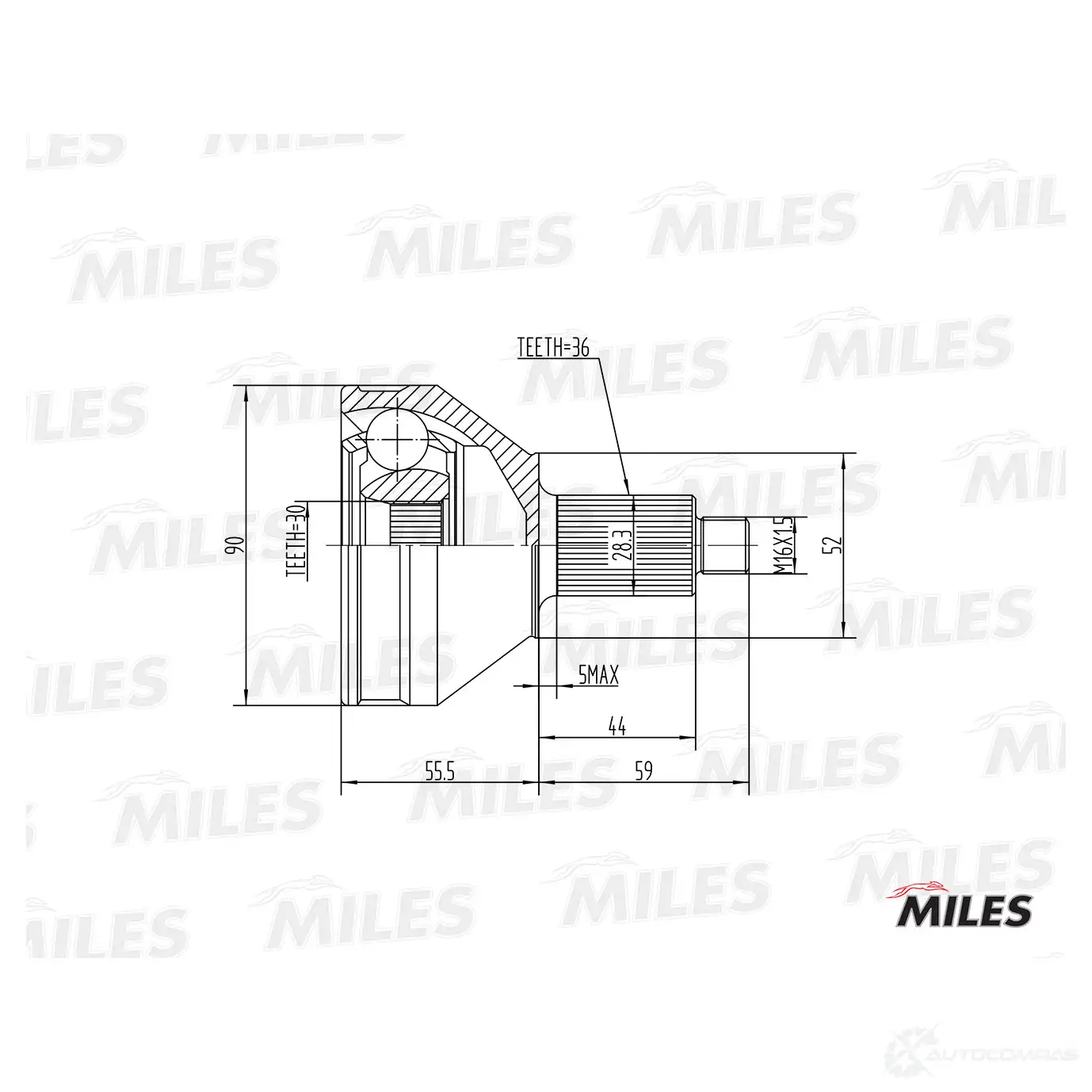 Шрус граната MILES 1420603609 HZ4 JW8 GA20020 изображение 2