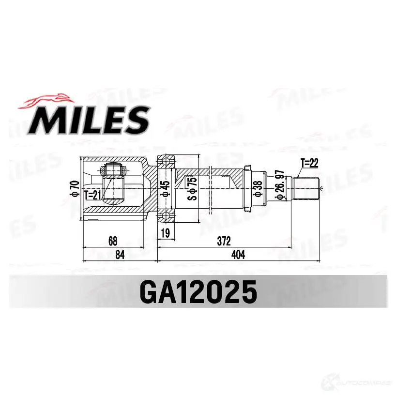 Шрус граната MILES 1436968279 PELWL S GA12025 изображение 2