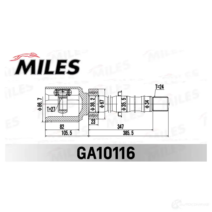 Шрус граната MILES GA10116 YO6 YO 1436968228 изображение 2