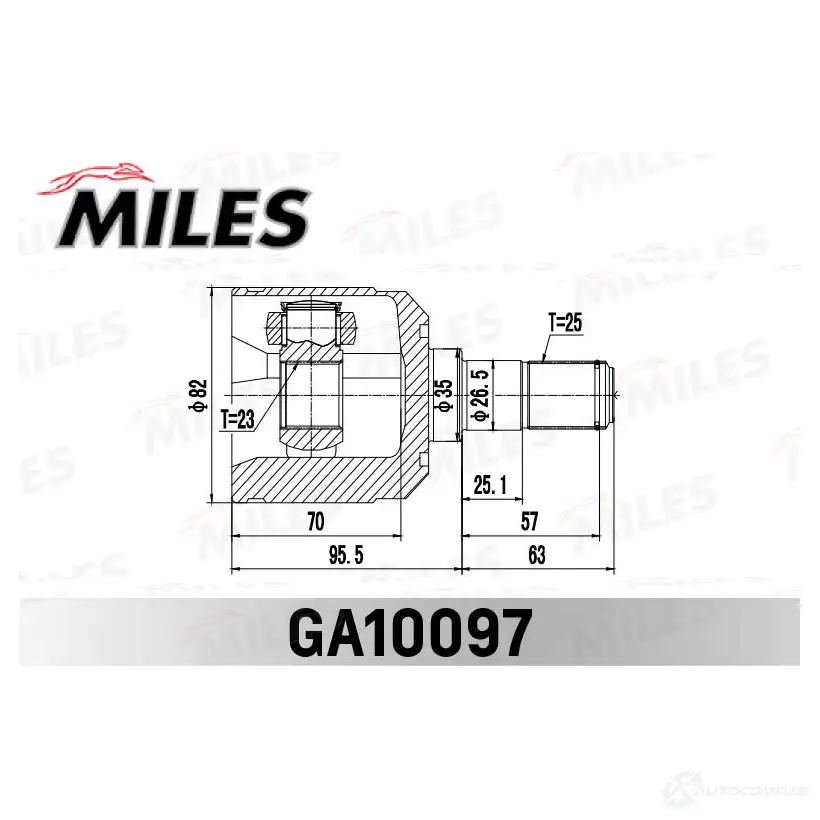 Шрус граната MILES 1436968212 GA10097 7EM LWME - Изображение 1