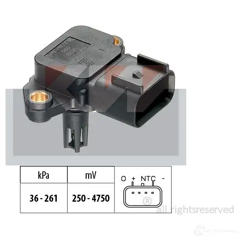 Датчик абсолютного давления KW 3301482 EPS 1.993.076 FACET 10.3076 493076 изображение 0