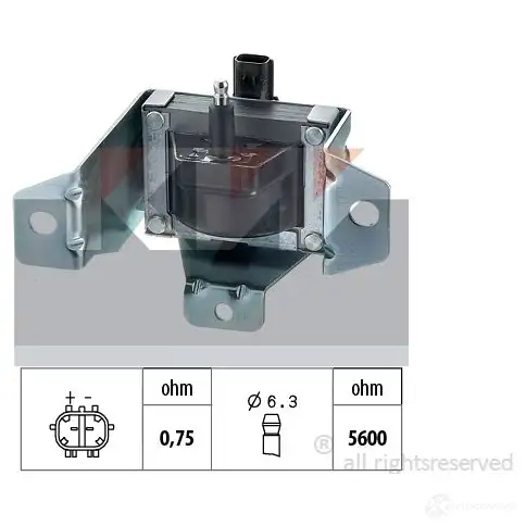 Катушка зажигания KW 3301198 470374 FACET 9.6274 EPS 1.970.374 изображение 0