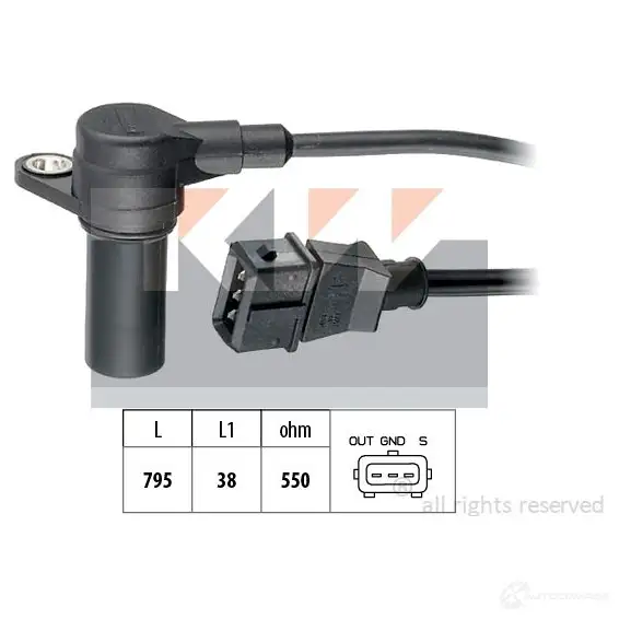 Датчик положения коленвала KW 453274 EPS 1.953.274 FACET 9.0274 3300511