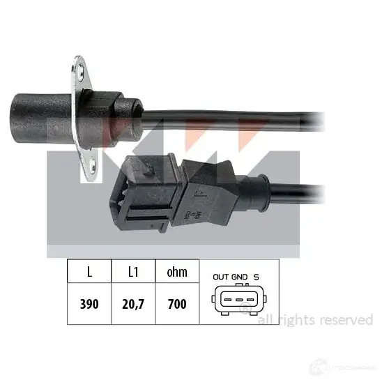 Датчик положения коленвала KW 3300503 453270 FACET 9.0270 EPS 1.953.270