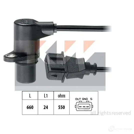 Датчик положения коленвала KW 453437 FACET 9.0437 EPS 1.953.437 3300677