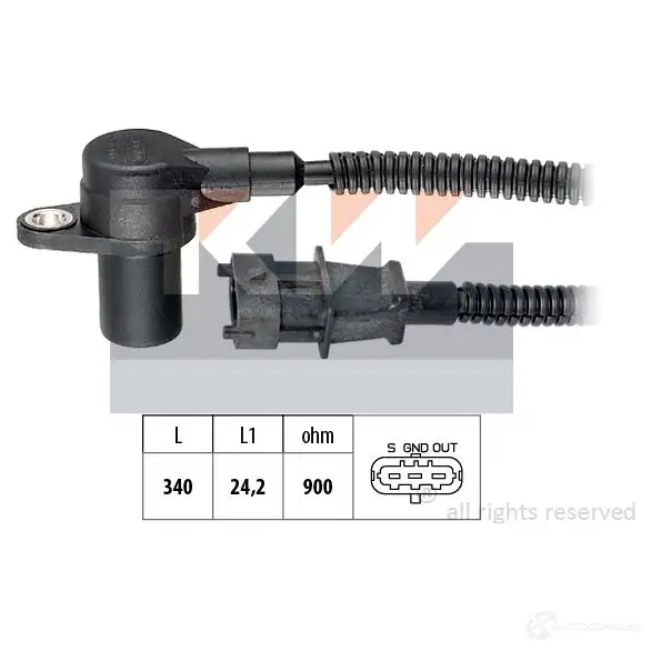 Датчик положения коленвала KW 453753 EPS 1.953.753 3300889 FACET 9.0753