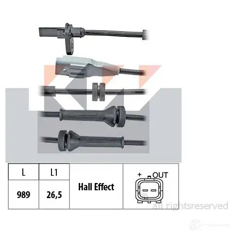 Датчик АБС KW 1194430746 FACET 21.0096 460096 EPS 1.960.096