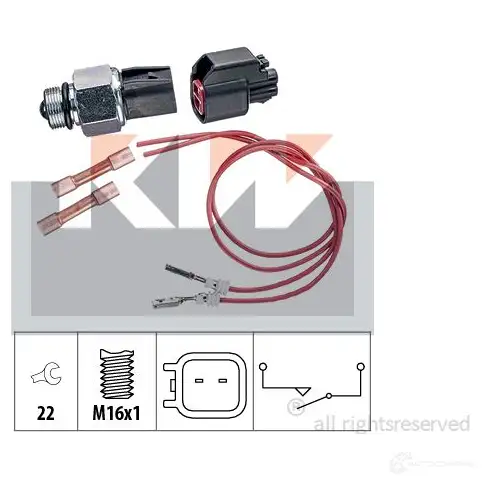 Датчик стоп сигнала, выключатель KW 3304131 FACET 7.6275K EPS 1.860.275K 560275k изображение 0