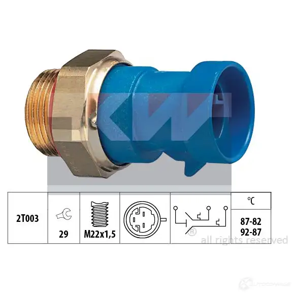 Датчик вентилятора радиатора KW 550642 3303931 EPS 1.850.642 FACET 7.5642 изображение 0