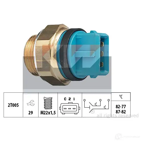 Датчик вентилятора радиатора KW 3303921 EPS 1.850.630 FACET 7.5630 550630 изображение 0