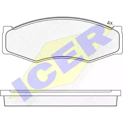 Тормозные колодки, дисковые, комплект ICER 21229 1507188 2 1099 140526