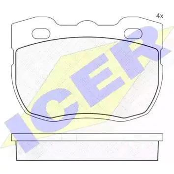 Тормозные колодки, дисковые, комплект ICER 140800 1507225 V62I8 2 1459