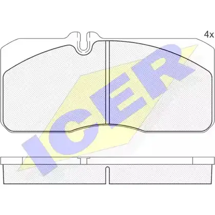 Тормозные колодки, дисковые, комплект ICER 151088 29057 290 55 1507519 изображение 0