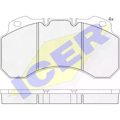 Тормозные колодки, дисковые, комплект ICER 1507544 2909 9 OAG30N 151245 изображение 0