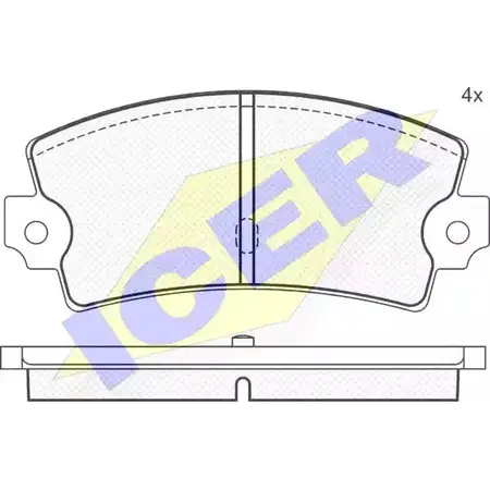 Тормозные колодки, дисковые, комплект ICER 1507859 180218 20 293 LKRM6UQ