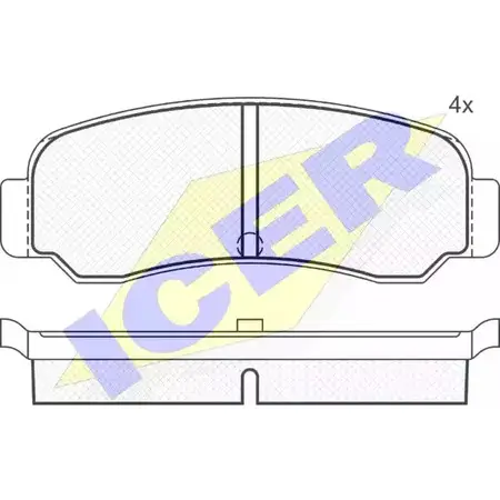 Тормозные колодки, дисковые, комплект ICER 180274 1507908 D198-7121 2 0864 изображение 0