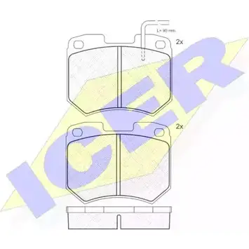 Тормозные колодки, дисковые, комплект ICER 20483 1507939 180314 2 0452 изображение 0