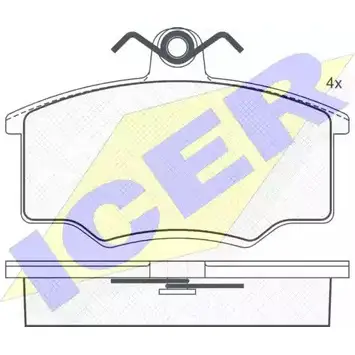 Тормозные колодки, дисковые, комплект ICER FGD3UX1 1507941 20 574 180318 изображение 0