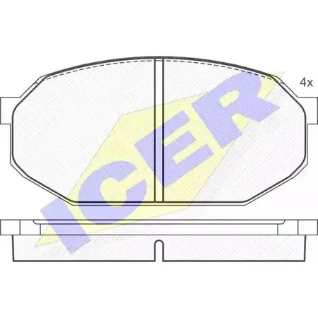 Тормозные колодки, дисковые, комплект ICER 1507991 208 92 D258-7163 180401 изображение 0