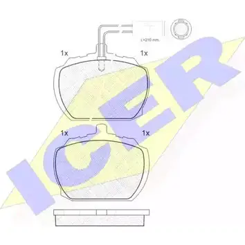 Тормозные колодки, дисковые, комплект ICER 20365 180406 2 0364 1507993 изображение 0