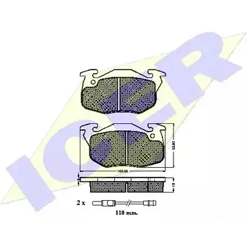 Тормозные колодки, дисковые, комплект ICER 180489 2106 1 1508067 21062 изображение 0