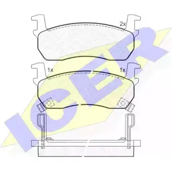 Тормозные колодки, дисковые, комплект ICER 209 57 21428 180530 1508095 изображение 0