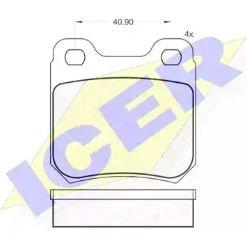 Тормозные колодки, дисковые, комплект ICER 180693 1508191 MWK9XZ7 21 051