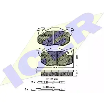 Тормозные колодки, дисковые, комплект ICER 180867 2 1414 1508328 21415 изображение 0