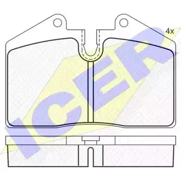 Тормозные колодки, дисковые, комплект ICER 1508451 D286-7189 181036 2087 7 изображение 0