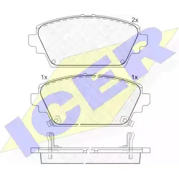 Тормозные колодки, дисковые, комплект ICER 230 94 23095 1508606 181286 изображение 0